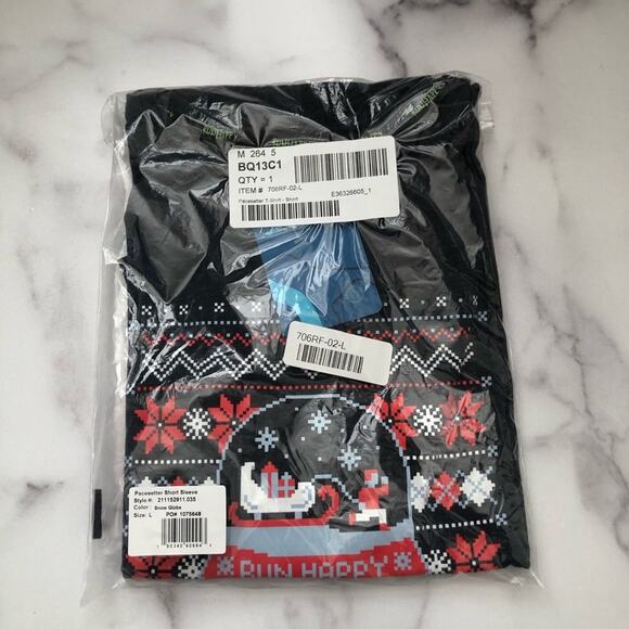 Brooks Pacesetter Tee gray snow globe Run Happy - Picture 3 of 3